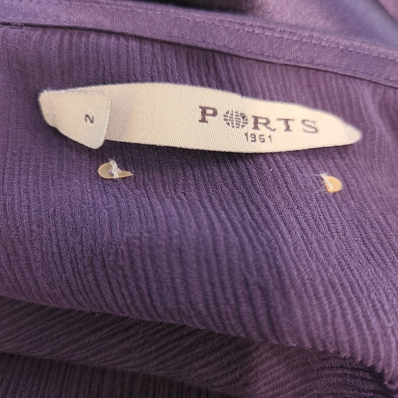 Ports 1961 Asymmetrical Iris Purple Silk Dress - Picture 5 of 5